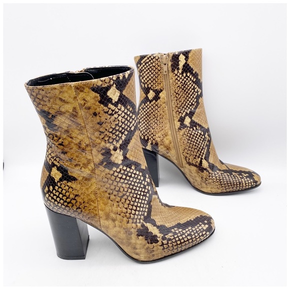 Zara Bloggers Favorite Leather Snake Print Boots‎ Size 36 - Picture 12 of 16